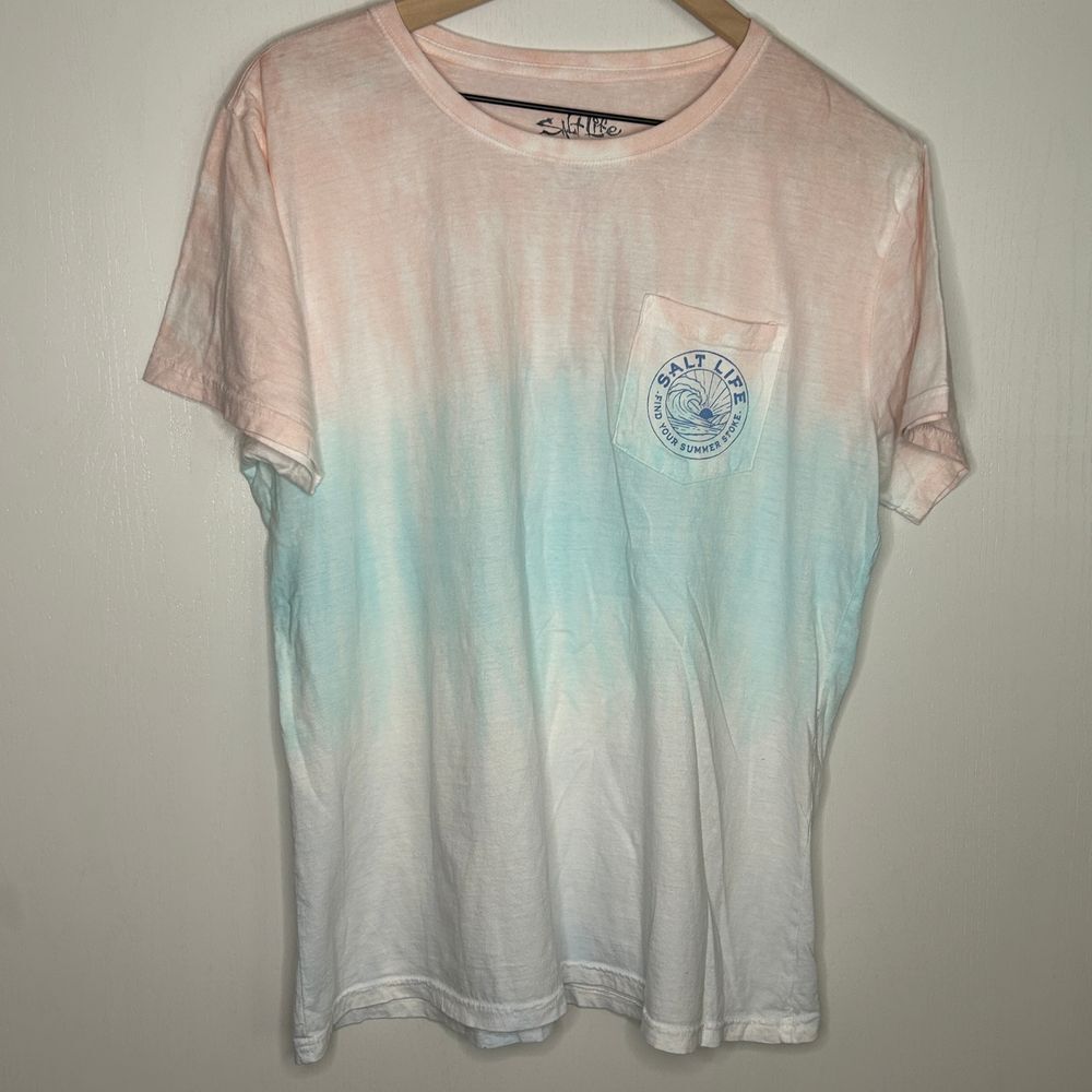 Salt Life Ombre Tie-Dye T-Shirt Beach Surf Summer Vibes Women's LRG | B5